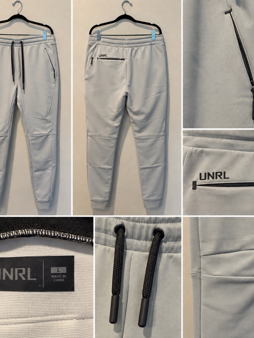 UNRL Men’s Light Gray Performance Jogger Pants